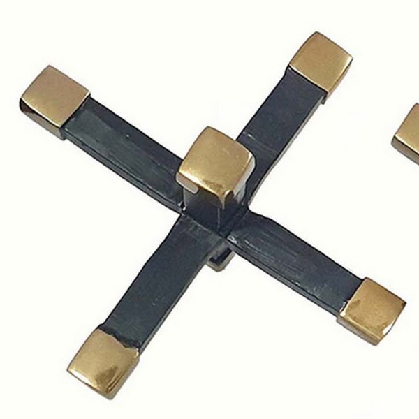 3 Piece Modern Accent Tabletop Decorations, X Shaped Jacks, Black, Gold By Casagear Home For Cheap - Image 4