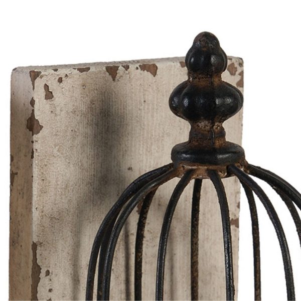Ari Set of 2 Classic Bookends, Birdcage, Iron and Fir Wood, Black, Brown By Casagear Home on Sale - Image 3