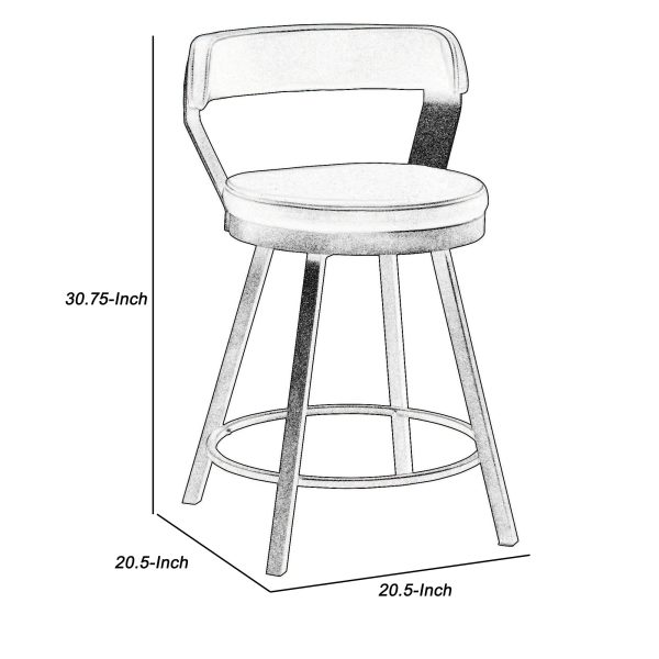 Leatherette Counter Height Chair with Metal Slanted Legs,Set of 2,Dark Gray, Black By Casagear Home Hot on Sale - Image 5