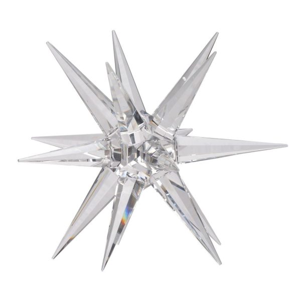 10 Inch Glass Star Accent Decor for Tabletop, Elegant Clear Crystalline By Casagear Home For Discount