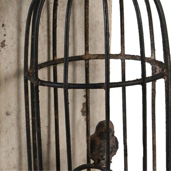 Ari Set of 2 Classic Bookends, Birdcage, Iron and Fir Wood, Black, Brown By Casagear Home on Sale - Image 2