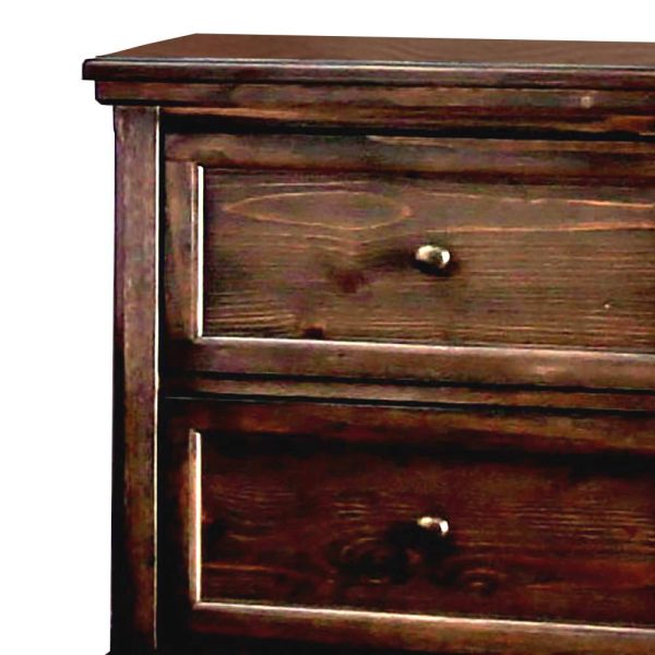 Transitional Wooden Nightstand with 2 Drawers and Molded Trim , Brown - BM203210 By Casagear Home Cheap - Image 4