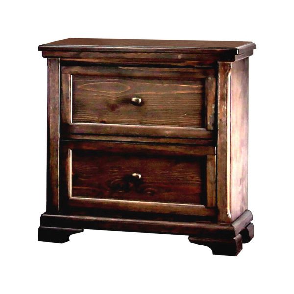 Transitional Wooden Nightstand with 2 Drawers and Molded Trim , Brown - BM203210 By Casagear Home Cheap - Image 2
