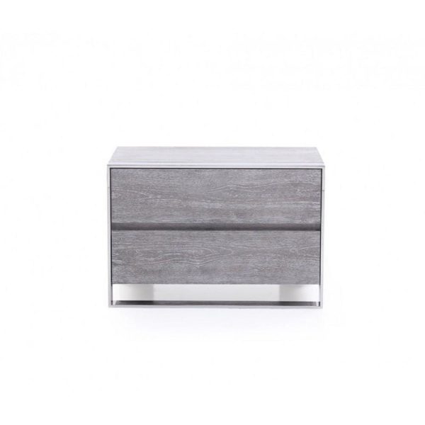 19  2 Drawer Rectangular Nightstand with Metal Legs, Gray By Casagear Home Cheap - Image 2